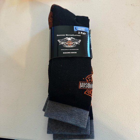 Harley-Davidson 2-prs Riding Crew Socks Large 9-13 #16, S3 - Picture 3 of 8
